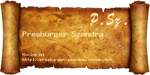 Presburger Szandra névjegykártya